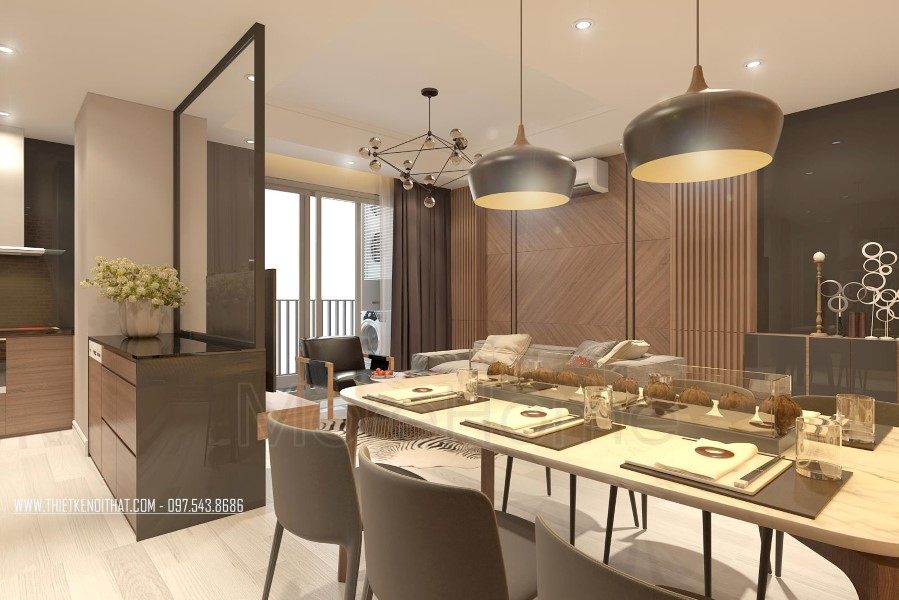 Thiết kế nội thất phòng ăn chung cư Ruby Tower 